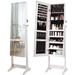 Lockable Mirrored Jewelry Cabinet Armoire