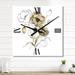 Designart 'Anemone Bouquet Flower With Eucalyptus Branches' Traditional Wall Clock Decor