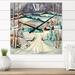 Designart 'Snowy Road In Rural Winter Landscape' Traditional Large Wall Clock