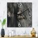 Designart 'Cow Grazing In The Meadow Close-Up Of Eye' Farmhouse Large Wall Clock