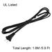 US Plug Lamp Cord, SPT-2 18AWG Power Wire 1.8M Black, UL Listed