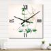 Designart 'Vintage London Plants IV' Farmhouse Metal Wall Clock