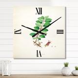 Designart 'Vintage Plant Life XVII' Farmhouse wall clock