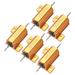 25W 3.3 Ohm 5% Aluminum Housing Resistor Wirewound Resistor Gold Tone 5 Pcs - Gold Tone