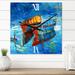 Designart 'Boat During Evening Glow At The Lake III' Nautical & Coastal Wall Clock Decor