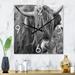 Designart 'Scottish Cow On Moorland II' Farmhouse wall clock