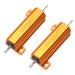 50W 50 Ohm Aluminium Chassis Mount Wirewound Power Resistor Glod 2pcs - Gold Tone