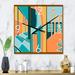 Designart 'Geometric Shapes Building Windows In Vintage Style' Modern Wall Clock Decor