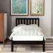 Minimalistic Twin Pine Wood Platform Bed with Vertical Slatted Headboard