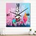 Designart 'I Love You A Lot Llama Cartoon' Children's Art Large Wall Clock