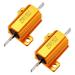 25W 0.5 Ohm Aluminium Housing Chassis Mount Wirewound Power Resistors Gold 2pcs - Gold Tone