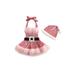 wybzd Baby Girls Christmas Sequin Romper Dress Plush Trim Halter Sleeveless Tutu Romper Santa Hat Xmas Party Clothes