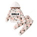 NZRVAWS Baby Girls Outfits 4 Years Baby Girls Letter Print Splice Hoodies 5 Years Baby Girls Floral Print Pants 2Pcs Winter Clothes Set Apricot