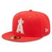 Men's New Era Red Los Angeles Angels Lava Highlighter Logo 59FIFTY Fitted Hat