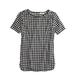 J. Crew Tops | J Crew | Tipped Silk Tee In Window Pane 4 Black White | Color: Black/White | Size: 4