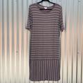 Lularoe Dresses | Nwt Lularoe Julia Striped Dress 3xl | Color: Red | Size: Xxxl
