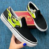 Vans Shoes | Nwt Vans Classic Slip On Slime Flame Sneakers | Color: Black/Green | Size: 6.5 Womens