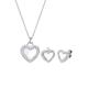 Elli Schmuckset Damen Halskette + Ohrringe Herz mit Kristalle in 925 Sterling Silber