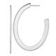 41mm Cheryl M 925 Sterling Silver Rhodium Plated Brilliant cut CZ Oval Shaped Post J hoop Earrings Measures 54.7x41mm Wide 1.5mm Thick Jewelry Gifts for Women