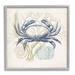 Stupell Industries Ocean Crab Detailed Botanical Overlay Rustic-ao-750 Canvas in Blue/Gray/Green | 12 H x 12 W x 1.5 D in | Wayfair