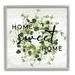 Stupell Industries Sweet Home Floral Greenery Wreath by Ziwei Li - Floater Frame Graphic Art on Canvas in Black/Green | Wayfair ao-468_gff_12x12