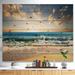 Highland Dunes Cloudy Sky And Vibrant Blue Sea - Photograph on Wood in Blue/Brown/White | 8 H x 12 W x 1 D in | Wayfair