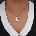 Hzew nouvelle paire de céleste or soleil et argent lune colliers meilleurs amis cadeau pour ami