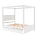 Harriet Bee Espyn Full/Double Canopy Bed in White | 71.2 H x 56.9 W x 79.5 D in | Wayfair F9E417FFB4334F168677A65802DE818A