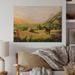 Millwood Pines Morning Sun in the Mountains w/ Horse - Unframed Painting on Wood in Brown/Green/Yellow | 12 H x 20 W x 1 D in | Wayfair