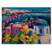 Winston Porter Colorful Traditiona Santorini Churches - Unframed Photograph on Wood in Blue/Brown/Pink | 12 H x 20 W x 1 D in | Wayfair