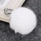 Pompon en fourrure de lapin naturelle pour fille 8CM porte-clé boule de fourrure pour femme sur