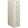 HON 310 Series 5-Drawer Vertical File 18.3 x 26.5 x 60 - 5 x Drawer(s) for File - Legal - Vertical - Security Lock Rust Resistant Ball-Bearing Suspension Label Holder - Light Gray - Baked Enamel