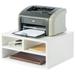 9 x 18.5 x 16 in. Printer Stand Shelf Wood Office Desktop Compartment Organizer White