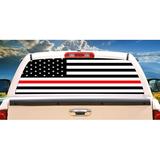 SignMission America Thin Red Line Rear Window Graphic truck view thru vinyl decal HD Graphics Professional Grade Material Universal Fit for Full Size Trucks Weatherproof Made In The U.S.A.