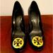 Tory Burch Shoes | Euc Tory Burch Black Heels With Tb Logo; Size 8.5 | Color: Black/Gold | Size: 8.5