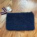 Anthropologie Bags | Anthropologie Blue Sherpa Fuzzy Top Zip Clutch Pouch | Color: Blue | Size: Os