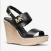 Michael Kors Shoes | Michael Kors Deanna Wedge Black Sandal Size: | Color: Black | Size: 8.5