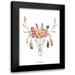 Seven Trees Design 12x14 Black Modern Framed Museum Art Print Titled - Boho Floral Feather Skull