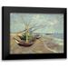 Van Gogh Vincent 18x15 Black Modern Framed Museum Art Print Titled - Fishing Boats on the Beach at Les Saintes-Maries-de-la-Mer