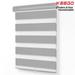 Keego Dual Layer Roller Window Blind Light Filtering Zebra Window Blind Cordless Customizable Gray Case Gray Fabric 33.5 w x 36.0 h