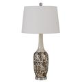 HomeRoots 476144 30 in. Stylish Ceramic Pearl Table Lamp Silver - Set of 2