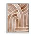 Stupell Industries Abstract Rounded Stripes Lines Brown Watercolor Design Painting Gray Framed Art Print Wall Art Design by Grace Popp