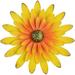 33Cm Metal Flower Wall Decor Multi-Layer Flower Wall Art Decorations For Balcony Patio Porch Bedroom Living Room Garden Office (Yellow)