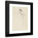 Adolf Sternschuss 16x24 Black Modern Framed Museum Art Print Titled - Act of Standing a Sloping Woman with His Right Hand Pulled Out (1909)