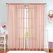 SAYFUT 2 Piece Sheer Voile Striped Rod Pocket Window Curtain Panel Drapes