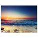 Designart Beautiful Sunrise over Blue Sea Seashore Canvas Art Print