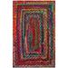 SAFAVIEH Braided Daphne Confetti Striped Area Rug Red/Multi 2 x 3