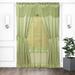 Kate Aurora Satin Chic Complete Attached Window Curtain Tiebacks & Valance Set - Sage Green 63 in. Long