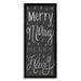 Stupell Industries Festive Merry Chalk Style Typography Chistmas Stars Traditional Painting Black Framed Art Print Wall Art 13 x 30 Design by Sd Graphics Studio