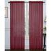 Regal Home Collections Crystal Sheer Voile Rod Pocket Panel Pair 108 by 84-Inch Burgundy Set of 2